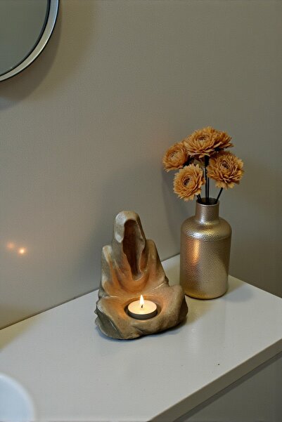Mode | El yapımı OMAN Beton Tealight Mumluk - Beton Gri