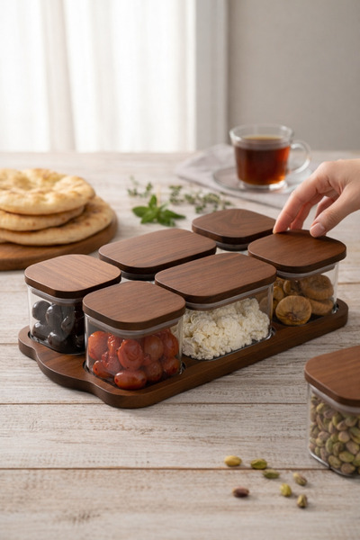 Paşabahçe 6'lı Akasya Kapaklı Akasya Standlı Cam Kahvaltılık Seti - Şık Sızdı...