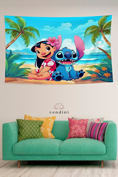 Vendini Lilo and Stitch Wall Tapestry Wall Covering Wall Tapestry