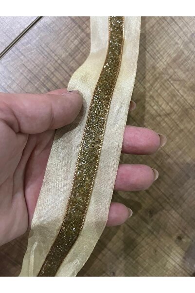 Gönülden Tasarım EN 1 CM Mărgele Broderie Foi de aur Bandă Aplicată Bandă Dec...