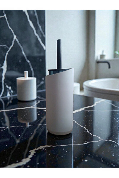 Trust Stone Мармурова серія Біла бетонна щітка для туалету, металева щітка дл...