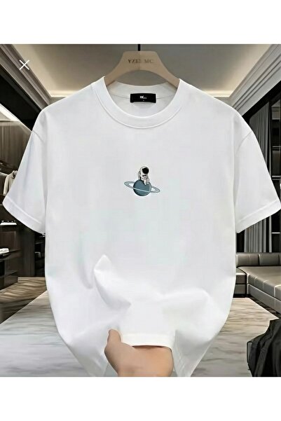 LELVANİ تي شيرت مطبوع بتصميم رائد فضاء صغير للجنسين