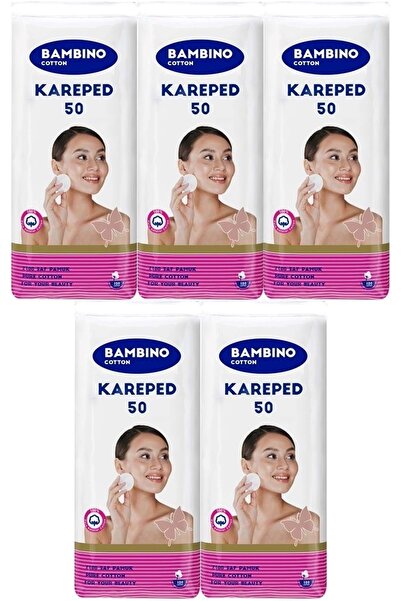 Bambino Cotton Kare Makyaj ve Bebek Temizleme Pamuğu 250 Adet (Kare En-Boy 7C...