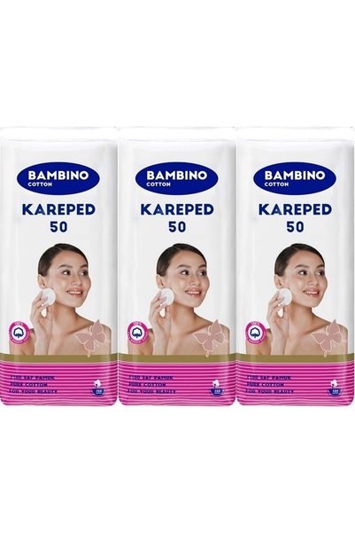 Bambino Cotton Square Makeup and Baby Cleaning Cotton 150 Pieces (Square Size...