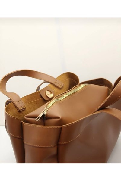 ZEGİ BAGS &MORE Women's Hand and Shoulder Bag with Magnetic Closure and Wallet Detail