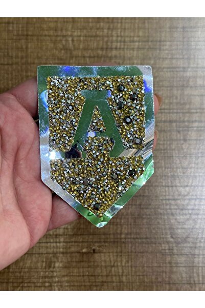 Gönülden Tasarım 9x7 cm glačano slovo A, sjajni amblem, aplikacija, SREBRNA