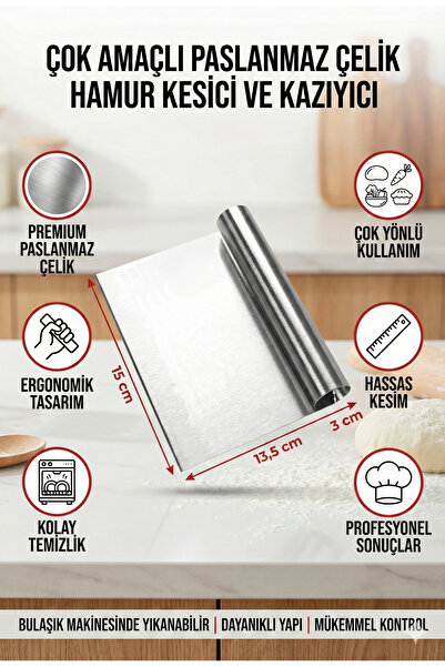 LOVYCO Practical Dough Cutter Scraper Lux Steel Spatula