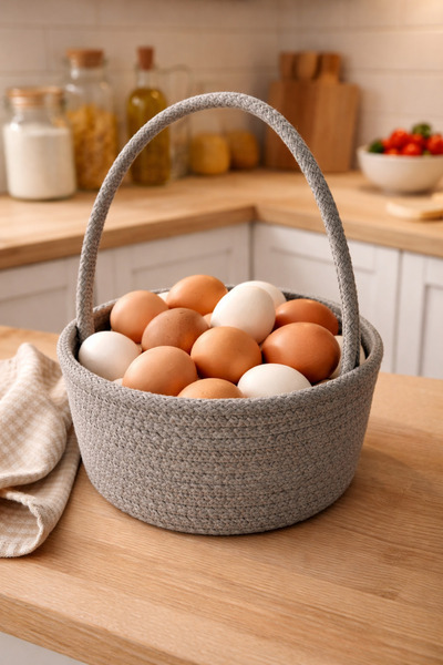 ÖRGÜM Coș Coș decorativ pentru ouă Organizator multifuncțional 15x7 Cm