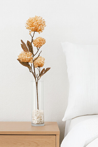 MAKİ DEKOR YAPAY LÜKS EVA PONPON 4 BAŞLI 90 CM BOYUNDA DEKORATİF VAZO ÇİÇEĞİ