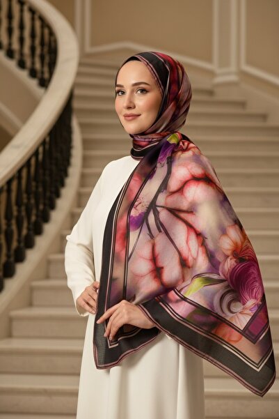 Noorella Scarf شال لوما منقوش بنمط تجريدي - وردي