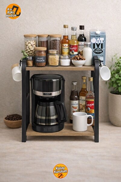 İSPA SHOP Tezgah Üstü 2 Katlı Cordoba Banko Üstü Raf Duvar Rafı Suntalam