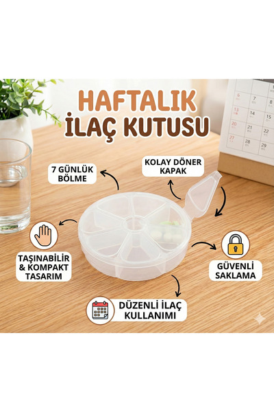LOVYCO Овальна коробка для зберігання ліків на тиждень