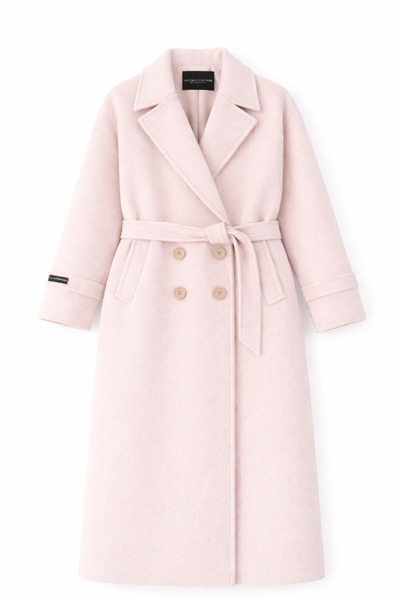 Perryes معطف نسائي طويل ذو طية صدر السترة وأزرار وأكمام قابلة للطي، كريمي