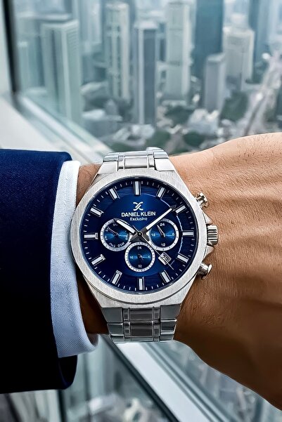 Daniel Klein Men's Steel Wristwatch and Bracelet - All Functions Active Multi...