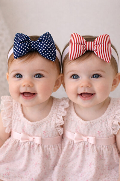 GLORY BABY Cotton Baby Girl Bow Bandana Set of 2