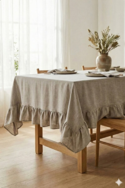 Morlay Ρομαντικότητα |   Τραπεζομάντιλο με απαλό βολάν - Vintage Μαυρισμένο Κ...