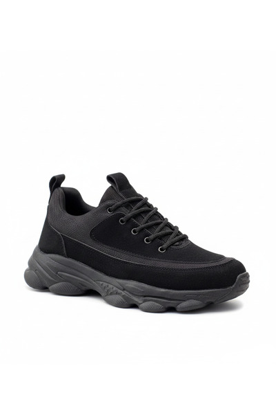 BESKAR Ανδρικά αθλητικά παπούτσια Full Black Suede Ultra Light Sole - Casual ...