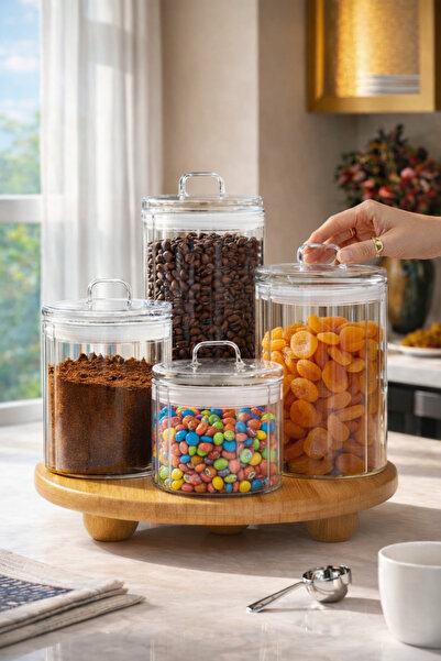 Paşabahçe 4’lü Cam Kavanoz Seti – Hava Geçirmez Kapaklı, Şeffaf Gıda Saklama ...