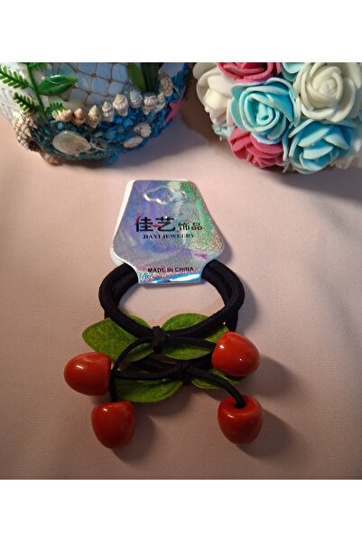 TwinRoots Small Cherry Rubber Double Hairpin