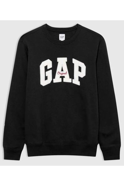 GAP Original Arch Crew Logo 852079 Erkek Sweatshirt SİYAH