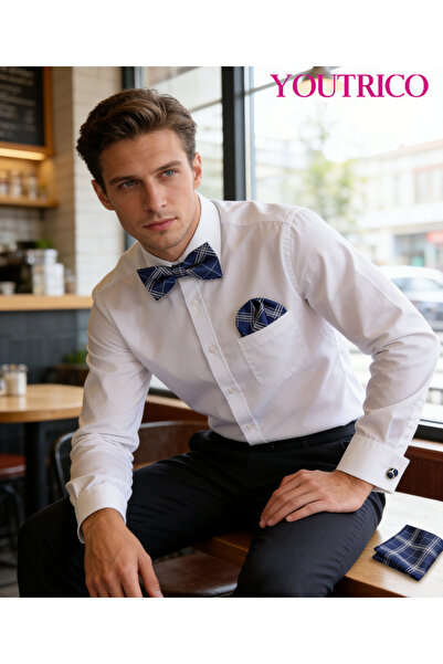 Youtrico 3PCS Bow Tie, Handkerchief Cufflink Set (Handmade)Men/Women Parties,...