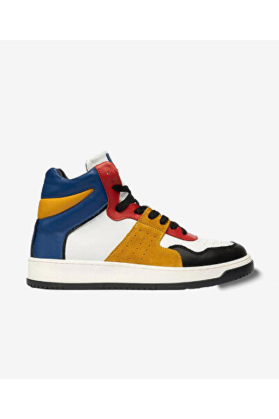 Greyder Erkek Sarı Mavi Beyaz Siyah Hakiki Deri Sneaker Bot 3K1SB75175