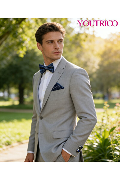 Youtrico 3PCS Bow Tie, Handkerchief Cufflink Set (Handmade)Men/Women Parties,...