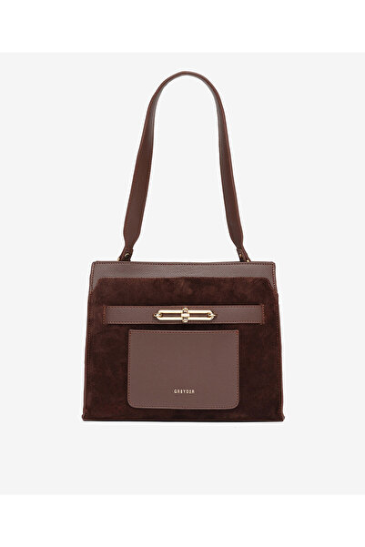 Greyder Kadın Kahverengi Hakiki Deri Kol Çantası 5K2CN69789