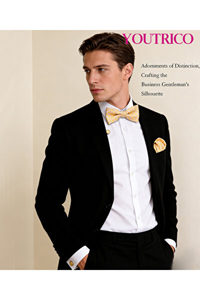 Youtrico 3PCS Bow Tie, Handkerchief Cufflink Set (Handmade)Men/Women Parties,...