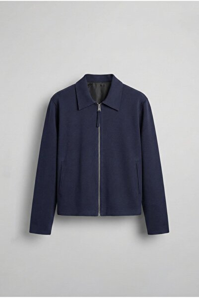 ablukaonline Jachetă confortabilă pentru bărbați, albastru bleumarin