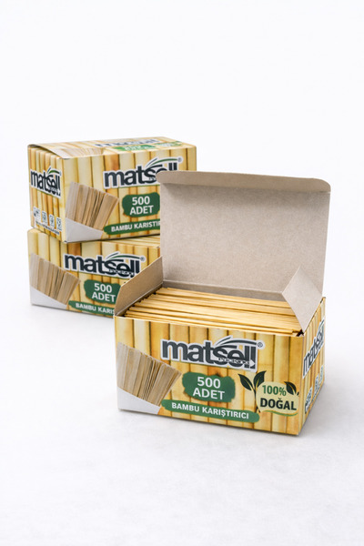 MATSEL Matsell Bambu Karıştırıcı 500 Adet – Tek Kullanımlık %100 Doğal Çay ve...