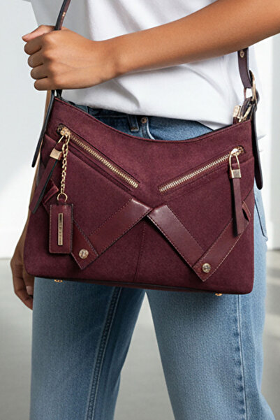 Silver Polo حقيبة كتف نسائية من سيلفر آند بولو SP1268 من جلد الغزال باللون ال...