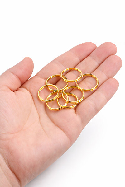 FlowerAksesuar 50 Adet - 18 mm Çift Turlu Halka, Anahtarlık Halkası, Çift Sır...