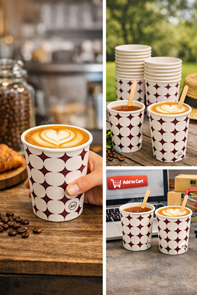 KARTON 7 Oz Bardak 3000 Adet – Tek Kullanımlık Çay ve Kahve Bardağı