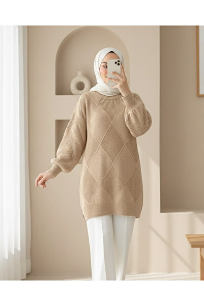 HİJABAYA Πλεκτό πουλόβερ με στρογγυλή λαιμόκοψη άνοιγμα