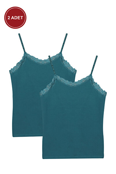 koza iç giyim قميص داخلي نسائي مكون من قطعتين مع أشرطة من الدانتيل وحلقة قابل...