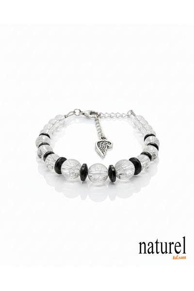 Naturel Tılsım Genuine Crystal Quartz Natural Stone Lady Bracelet