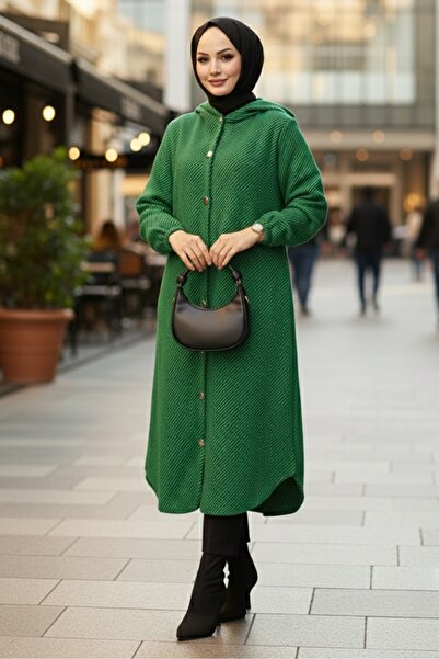 Bestenur Șapcă Stripe Detail cu glugă 1634 - Verde