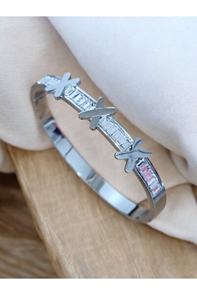 GUNESTAKI Silver Stone Steel Thick Handcuffs X Bracelet