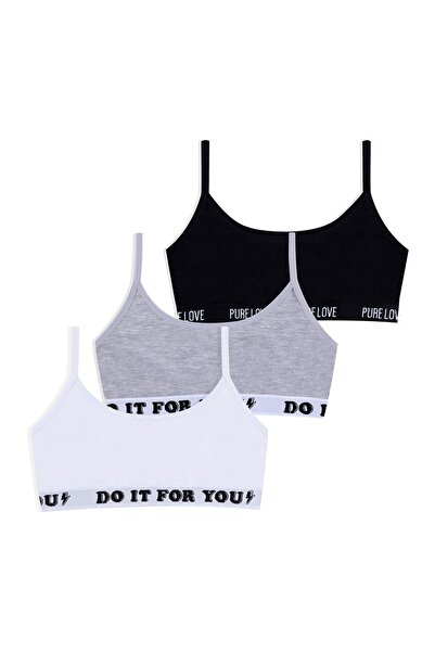 koza iç giyim Tricou pentru fetiță, din 3 piese, cu bretele din frânghie