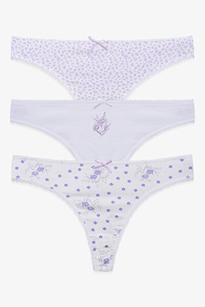 koza iç giyim Γυναικείο στρινγκ 3 τεμαχίων με βαμβακερό σχέδιο