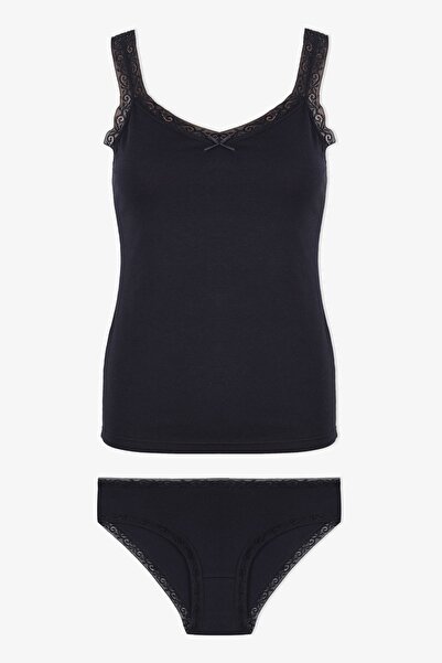 koza iç giyim Women's Lace Detailed Athlete Panties Set