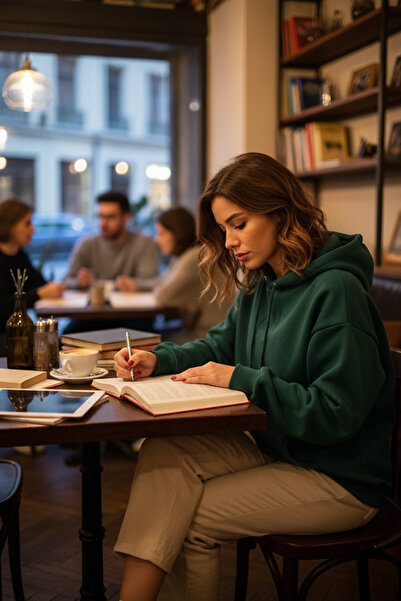 Lela Regular Fit Cotton με κουκούλα Collar επένδυση fleece Winter Sweat SWEAT...