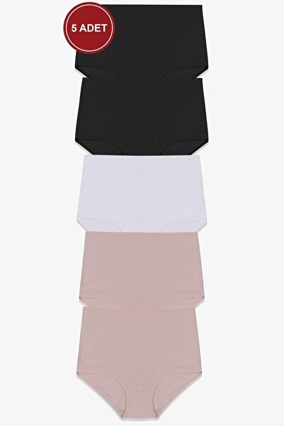 koza iç giyim سراويل داخلية نسائية ذات خصر عالي مقاس كبير مكونة من 5 قطع