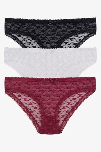 koza iç giyim سراويل داخلية نسائية من الدانتيل مكونة من 3 قطع