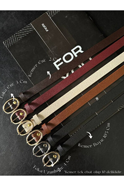 Fiori حزام رفيع مكون من 6 قطع بإبزيم ذهبي، حزام للبنطلون، حزام للقميص، حزام ل...