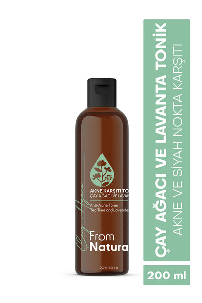 From Natura Çay Ağacı ve Lavanta Akne ve Siyah Nokta Karşıtı Tonik 200 ml