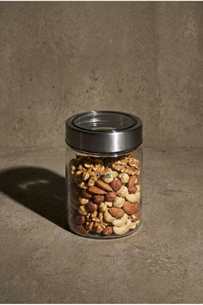 Perotti Cassetto 700 ml Stainless Steel Borosilicate Glass Jar with Lid 10X12 cm