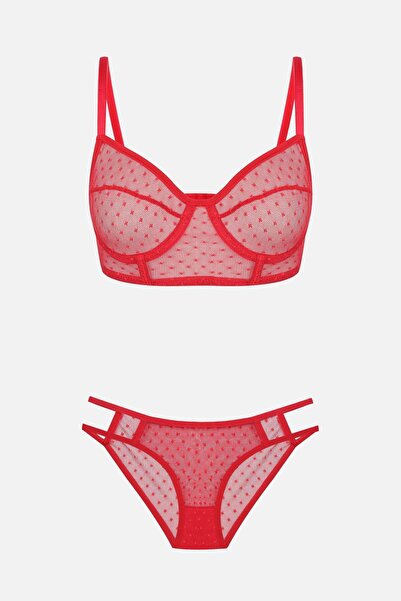 koza iç giyim Жіночий комплект бюстгальтера з тюлем