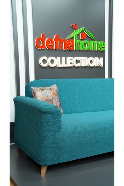 defnehome collection Jakarlı Düz Desen 3-3-1-1 Lastikli Kanepe Örtüsü | Lasti...